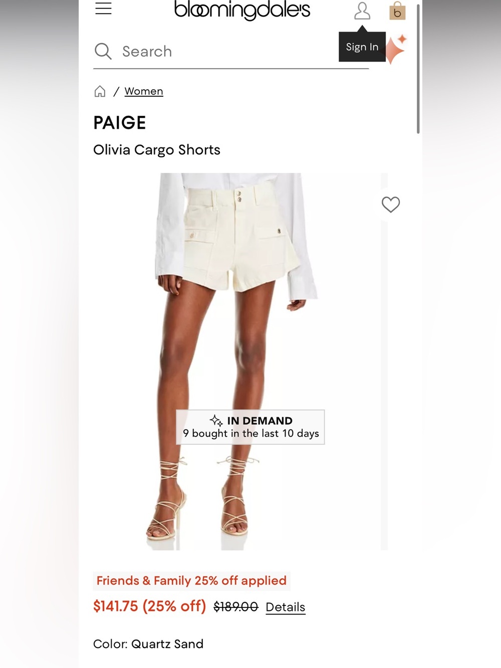 PAIGE Olivia High-Waist Cargo Shorts